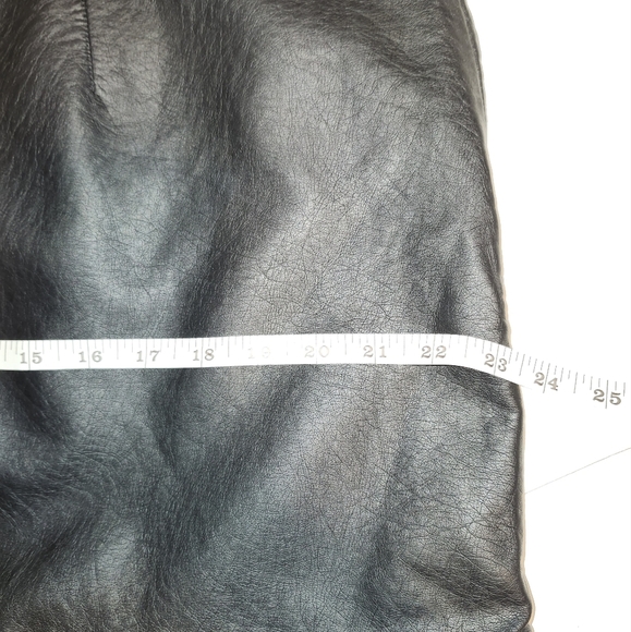 MXM black faux leather miniskirt with  ruffle size 16 NWT - Picture 7 of 9